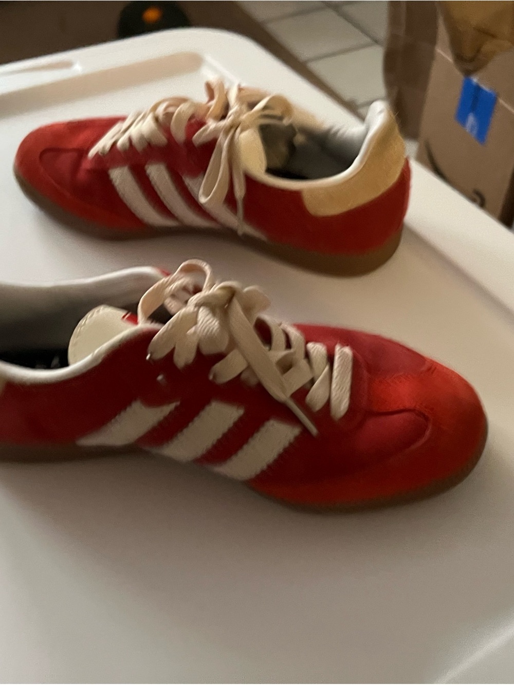 Adidas Samba OG ‘Talchum Pack’- Suede Sneaker - Red/White - Picture 7 of 12